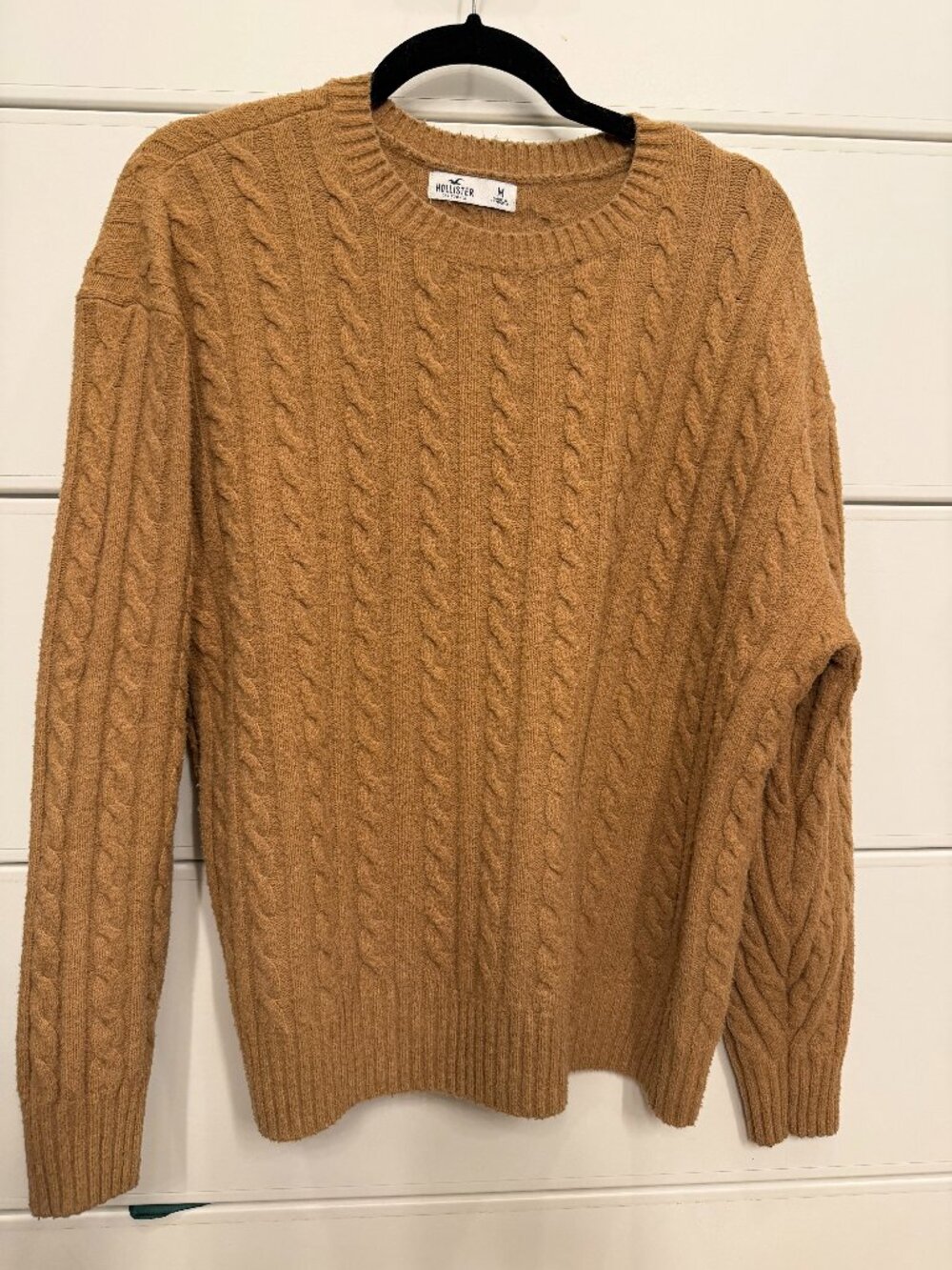 Hollister Camel Cable Knit Stretchy Sweater - Oversized, Size M